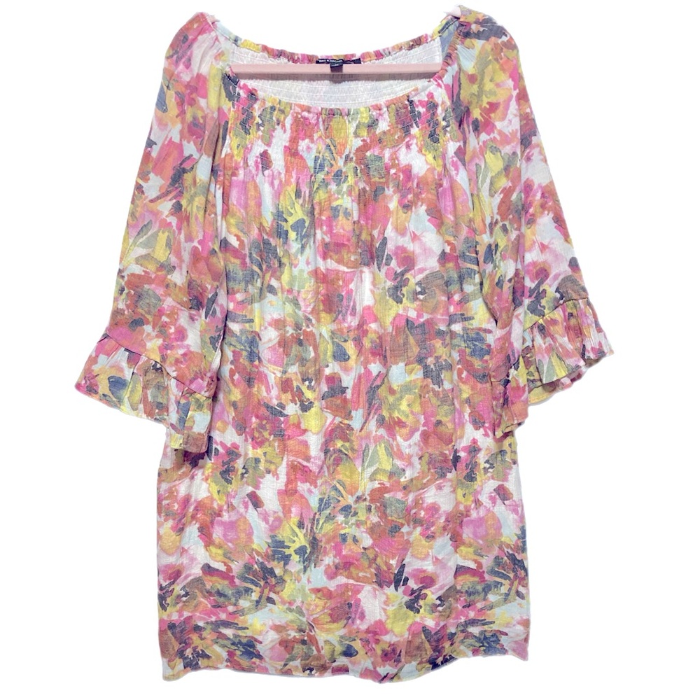 Zac & Rachel 1X Bell Sleeve On or Off Shoulder Floral Dress Fully Lined 13033